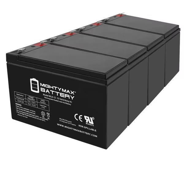 12V 8Ah Replacement Battery for Tripp Lite RBC12A UPS - 4 Pack, Mighty Max Battery, Mfr#: ML8-12MP416133